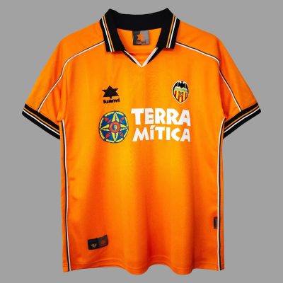 99/00 Valencia Away Retro Soccer Jersey