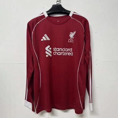 25/26 Liverpool Home Long Sleeve Soccer Jersey