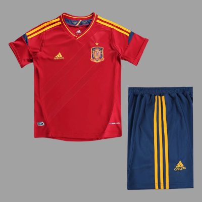 2012 Spain Home Retro Kids Soccer Jersey Size 16-28