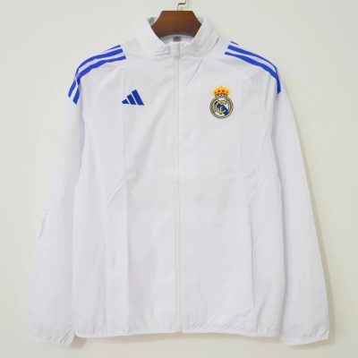 25/26 Real Madrid White Blue Windbreaker