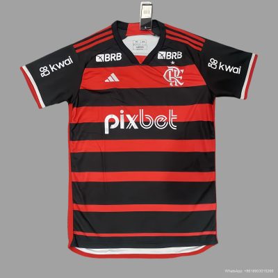 24/25 Flamengo Home within sponsor soccer jersey