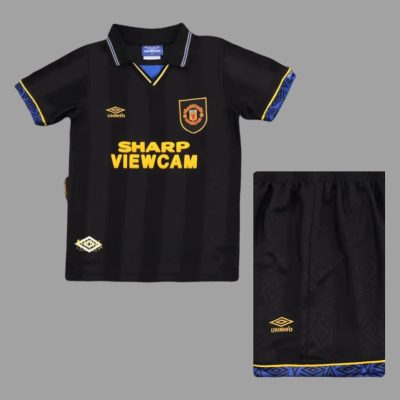 93/95 Manchester United Away Kids Retro Soccer Jersey Size 16-28