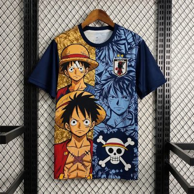 2026 Japan Luffy Skull Blue Yellow Soccer Jersey