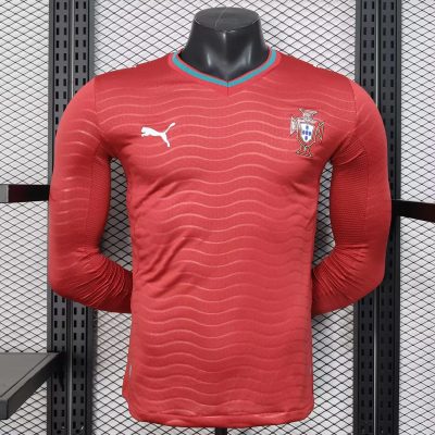2026 Portugal Home Long Sleeve Player Version Soccer Jersey