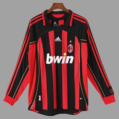 06/07 AC Milan Home Long Sleeve Retro Soccer Jersey