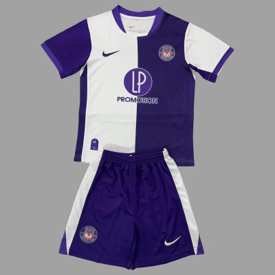 25/26 Toulouse Home Kids Soccer Jersey Size 16-28