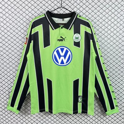 99/00 Wolfsburg Away Long Sleeve Retro Soccer Jersey