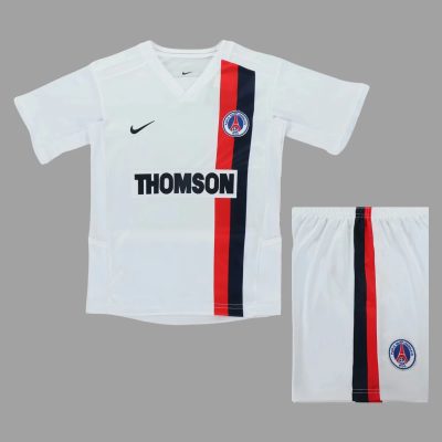 02/03 PSG Away Kids Retro Soccer Jersey Size 16-28