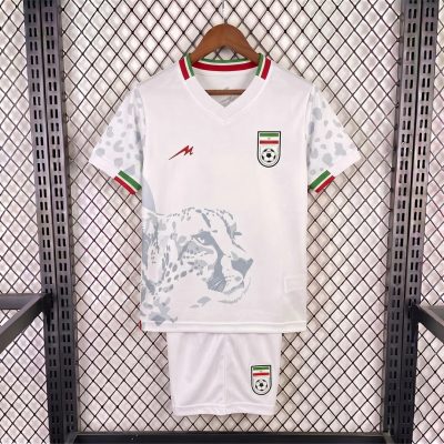 2026 Iran Home Kids Soccer Jersey Size 16-28