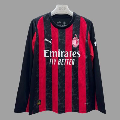 25/26 AC Milan Home Long Sleeve Soccer Jersey