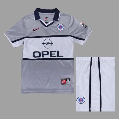 00/01 PSG Away Kids Retro Soccer Jersey Size 16-28