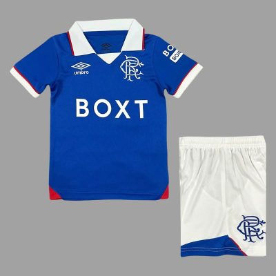 25/26 Rangers Home Kids Soccer Jersey Size 16-28