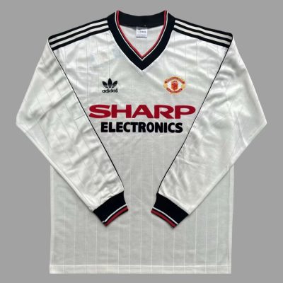 82/83 Manchester United Away Long Sleeve Retro Soccer Jersey
