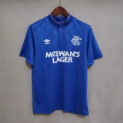 87/90 Rangers Home Retro Soccer Jersey