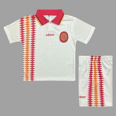 1994 Spain Away Kids Retro Soccer Jersey Size 16-28