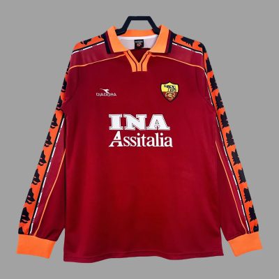 98/99 Roma Home Long Sleeve Retro Soccer Jersey