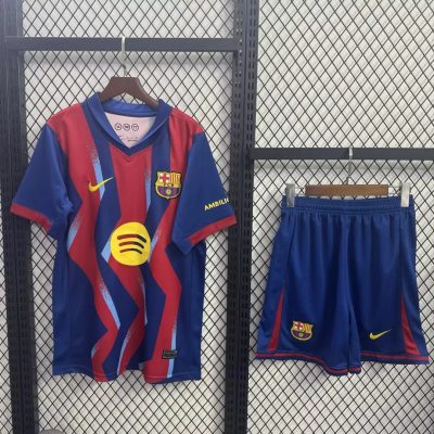 25/26 Barcelona Fourth Kids Soccer Jersey Size 16-28