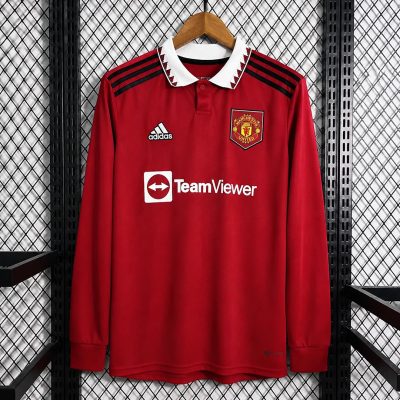 22/23 Manchester United Home Long Sleeve Retro Soccer Jersey