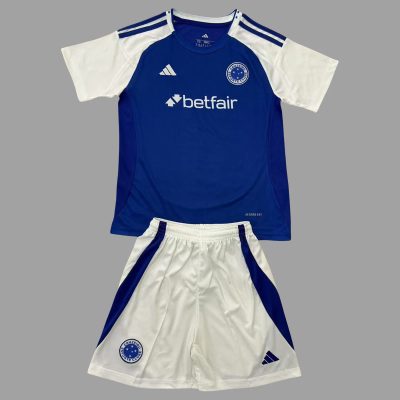 2025 Cruzeiro Home Kids Soccer Jersey Size 16-28