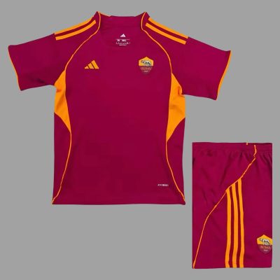 25/26 Roma Home Kids Soccer Jersey Size 16-28