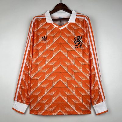 1988 Netherlands Home Long Sleeve Retro Soccer Jersey