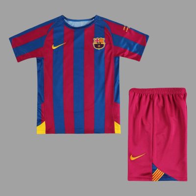 05/06 Barcelona Home UCL Final Kids Retro Soccer Jersey Size 16-28