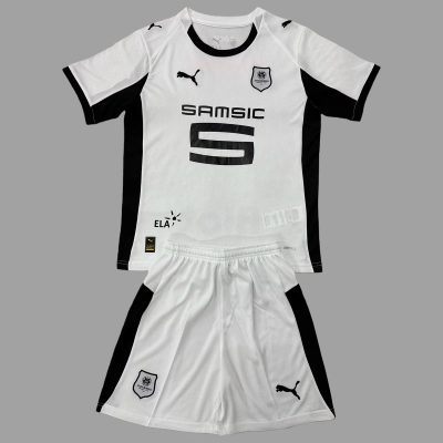 25/26 Stade Rennais Away Kids Soccer Jersey Size 16-28
