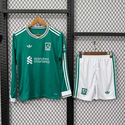 25/26 Liverpool Third Long Sleeve Kids Soccer Jersey Size 16-28