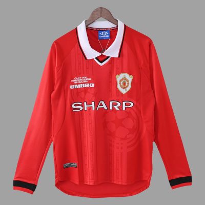 98/99 Manchester United Champions League Final Long Sleeve Retro Soccer Jersey