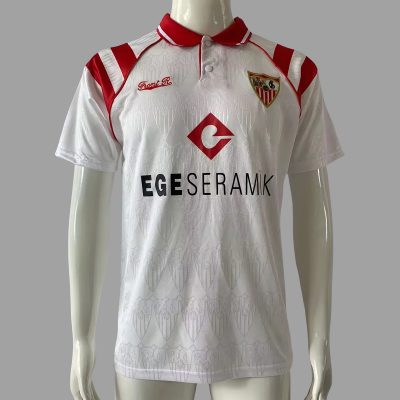 92/93 Sevilla Home Retro Soccer Jersey With Sponsor
