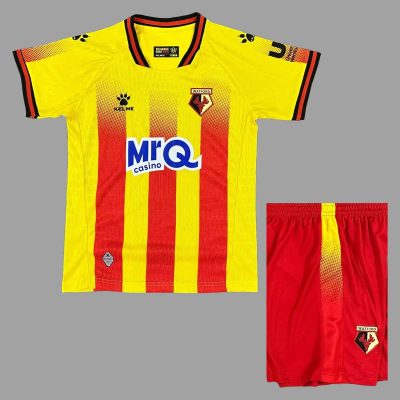 25/26 Watford Home Kids Soccer Jersey Size 16-28
