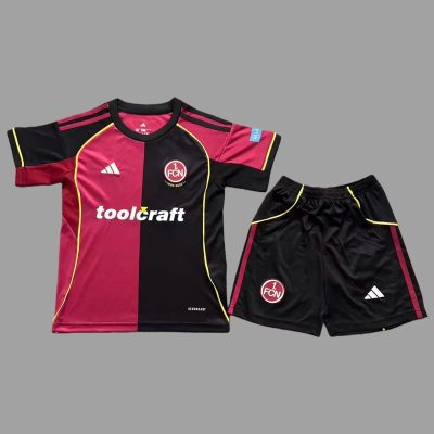 25/26 Nurnberg Home Kids Soccer Jersey Size 16-28
