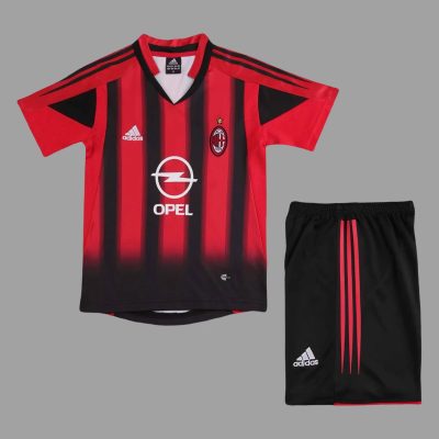 04/05 AC Milan Home Kids Retro Soccer Jersey Size 16-28