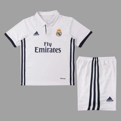 16/17 Real Madrid Home Kids Retro Soccer Jersey Size 16-28