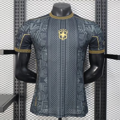 2026 Brazil Special Black Gold Player Version Soccer Jersey