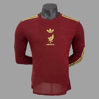 2025 Mexico Golden Cup Red Long Sleeve Player Version Soccer Jersey