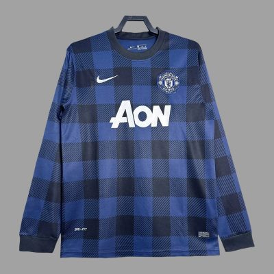 13/14 Manchester United Away Long Sleeve Retro Soccer Jersey