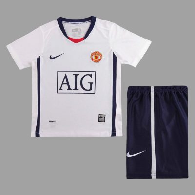 08/09 Manchester United Away Kids Retro Soccer Jersey Size 16-28