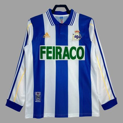 99/00 La Coruna Home Long Sleeve Retro Soccer Jersey