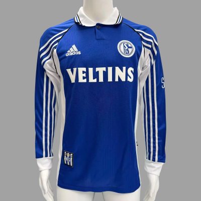 98/00 Schalke 04 Home Long Sleeve Retro Soccer Jersey