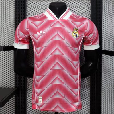 25/26 Real Madrid Lifestyle Pink Player Version Retro Soccer Jersey