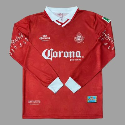 97/98 Toluca Home Long Sleeve Retro Soccer Jersey