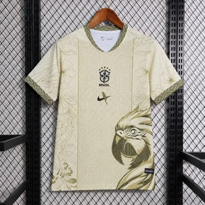 2026 Brazil Parrot Edition Beige Soccer Jersey