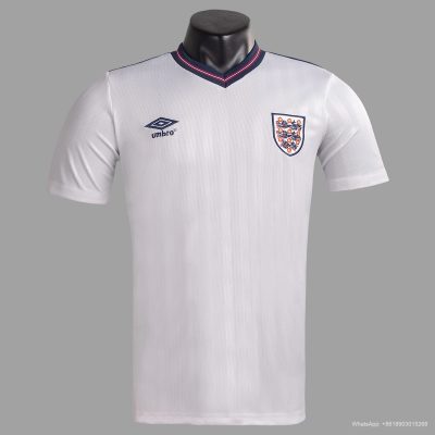 1986 England Home Retro Soccer Jersey