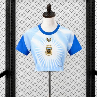 2026 Argentina MESSI Tribute PreMatch Women Crop Jersey