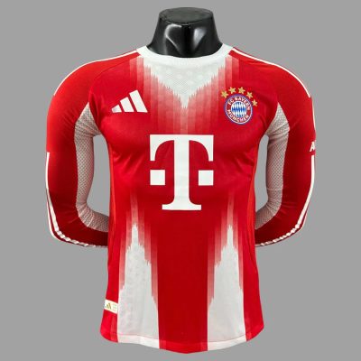 25/26 Bayern Munich Home Long Sleeve Player Version Soccer Jersey
