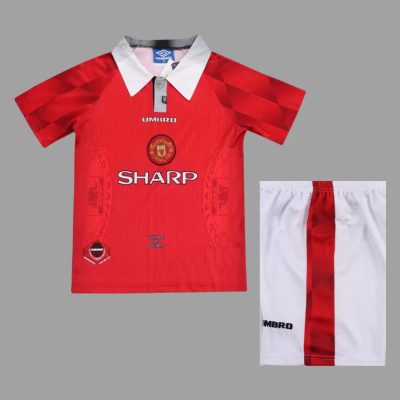 96/98 Manchester United Home Kids Retro Soccer Jersey Size 16-28