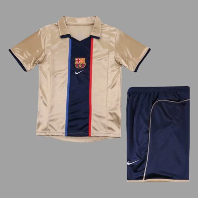 01/02 Barcelona Away Kids Retro Soccer Jersey Size 16-28