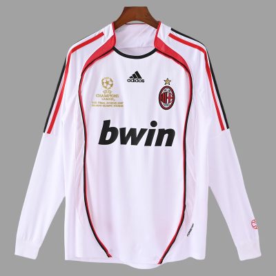 06/07 AC Milan Away Champions Final Long Sleeve Retro Soccer Jersey