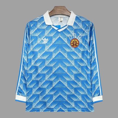 1988 East Germany Home Long Sleeve Retro Soccer Jersey